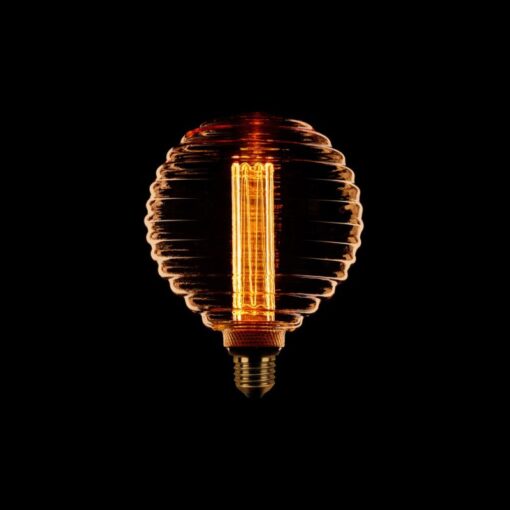 Led lamp Kooldraad Ribbel 12cm E27 Amber 3 standen