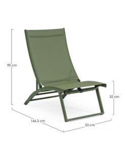 Meghan Loungestoel groen 4 standen verstelbaar