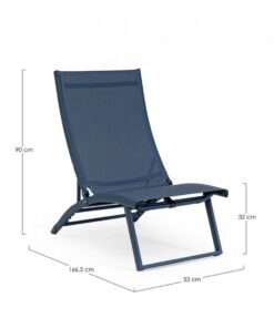 Meghan Loungestoel blauw 4 standen verstelbaar