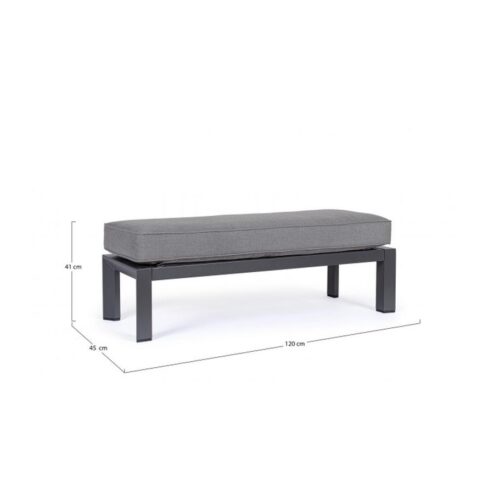 Jimmy Tuinbank met kussen charcoal 120cm