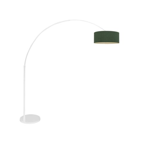 Ariana 1-lichts Vloerlamp Wit met Groen Velvet kap