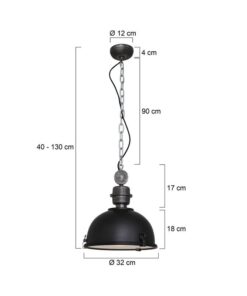 Sammy 1-lichts Hanglamp S Zwart 32cm
