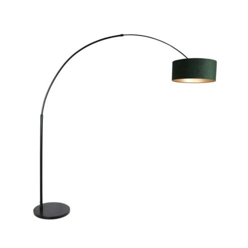 Ariana 1-lichts Vloerlamp Zwart met Groen Velvet kap