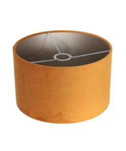 Wilco 1-lichts Vloerlamp Zwart met Goud Velvet kap