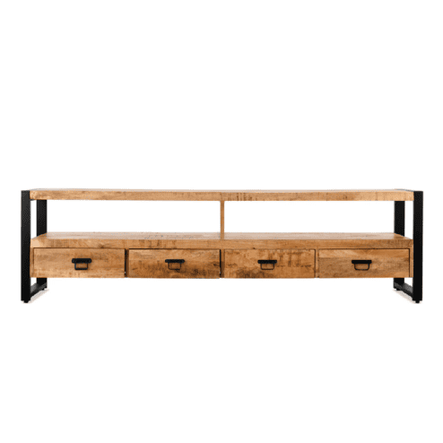 Britt tv meubel industrieel mangohout naturel 220cm