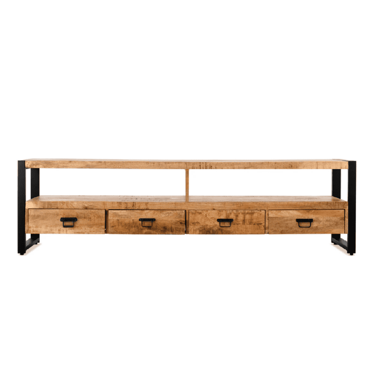 Britt tv meubel industrieel mangohout naturel 220cm