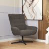 Layla Fauteuil donkergrijs wit stof