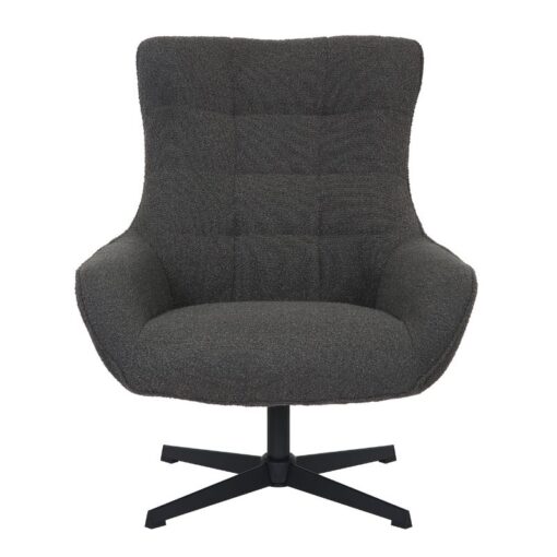 Layla Fauteuil donkergrijs wit stof