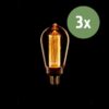 3x Led lamp druppel Gold