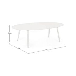 Arthur buiten Salontafel Wit ovaal 120cm