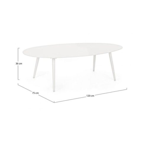 Arthur buiten Salontafel Wit ovaal 120cm