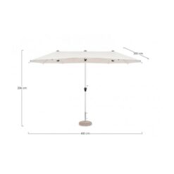 Gimli Dubbele Parasol 2x4m wit