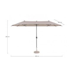 Gimli Dubbele Parasol 2x4m grijs