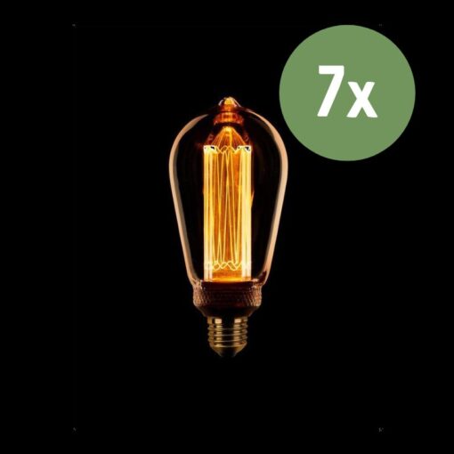 7x Led lamp druppel Gold