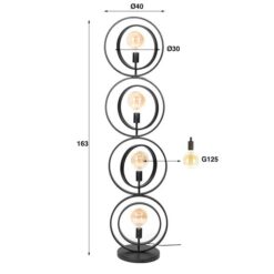 Bellamy 4-lichts Vloerlamp industrieel