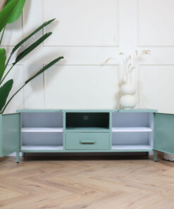 Figue tv meubel olijfgroen metaal 150cm