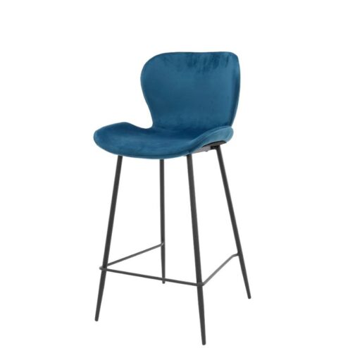 Selly velvet Barstoel blauw