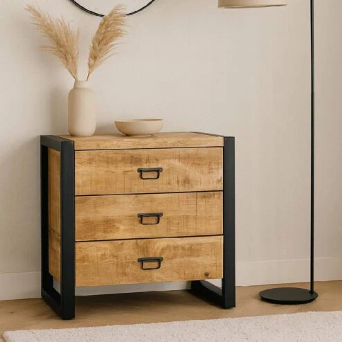 Britt Ladenkast 3 lades mangohout 80cm