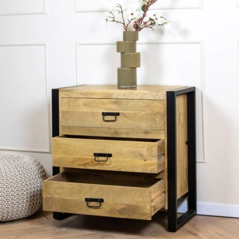 Britt Ladenkast 3 lades mangohout 80cm