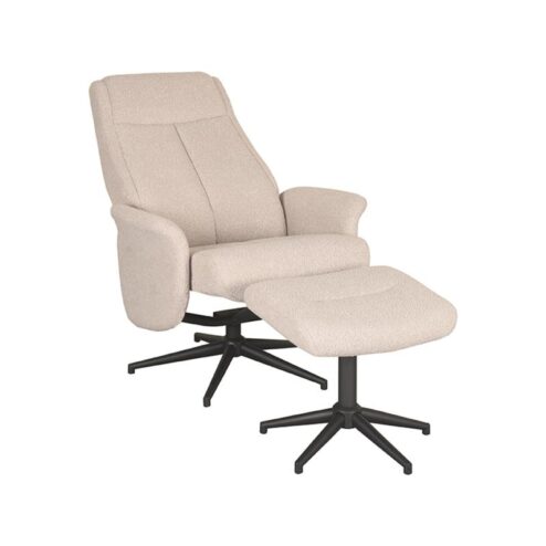 Bergen Fauteuil Naturel Boucle incl. Hocker