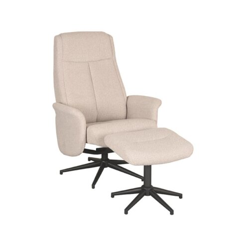 Bergen Fauteuil Naturel Boucle incl. Hocker