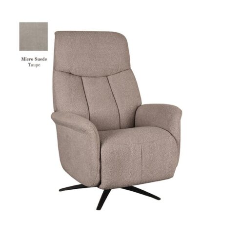 Oslo Fauteuil Taupe Micro Suede Elektrisch