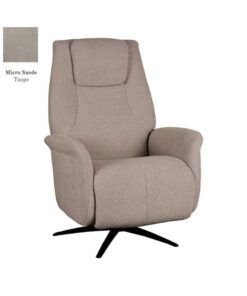 Stockholm Fauteuil Taupe Micro Suede Elektrisch