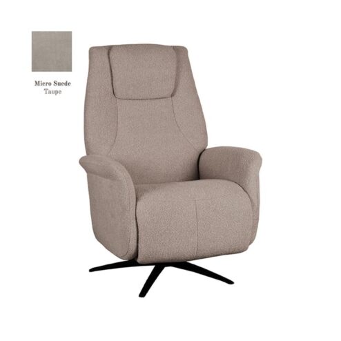 Stockholm Fauteuil Taupe Micro Suede Elektrisch