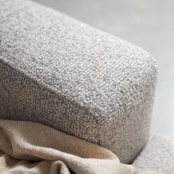 Bank Como met ronde chaise longue rechts - Grijs stof