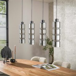 Silvio 4-lichts Hanglamp Glas