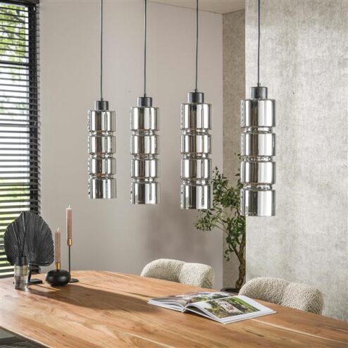 Silvio 4-lichts Hanglamp Glas