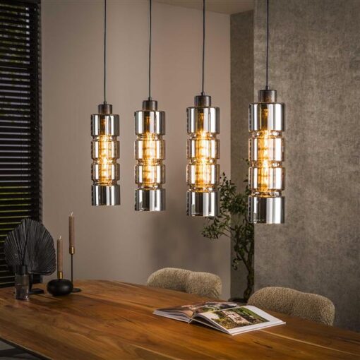 Silvio 4-lichts Hanglamp Glas