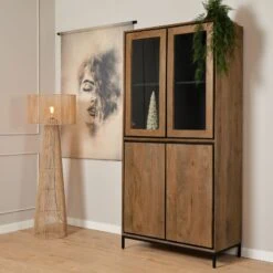 Vitrinekast Sindacco Naturel 100 cm Vitrinekast Sindacco Naturel 100 cm