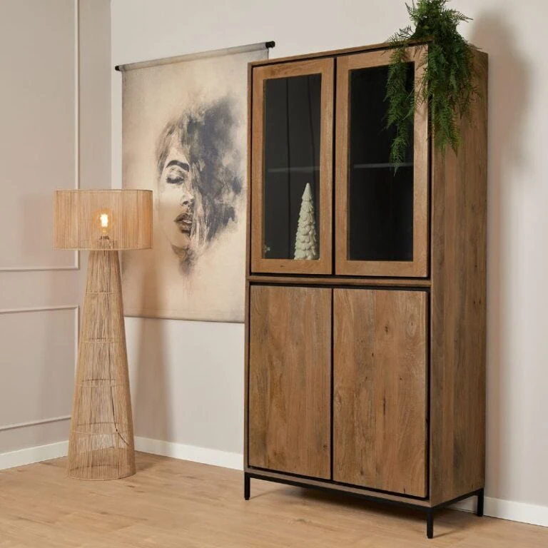 Vitrinekast Sindacco Naturel 100 cm Vitrinekast Sindacco Naturel 100 cm