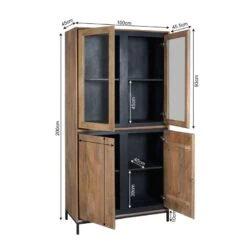 Vitrinekast Sindacco Naturel 100 cm (3) Vitrinekast Sindacco Naturel 100 cm (3)