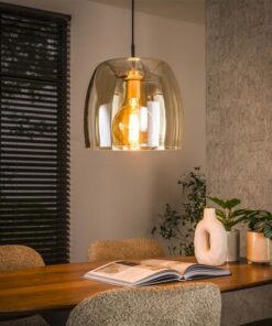 Zeldana 1-lichts Hanglamp Amber glas