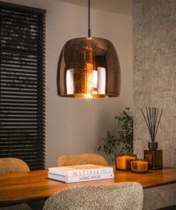 Zeldana 1-lichts Hanglamp Koper glas