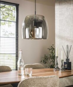 Zeldana 1-lichts Hanglamp Smoke glas