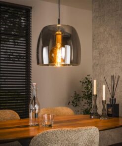 Zeldana 1-lichts Hanglamp Smoke glas