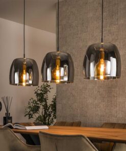 Zeldana 3-lichts Hanglamp Smoke glas