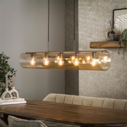 Aura Hanglamp 5-lichts amber glas