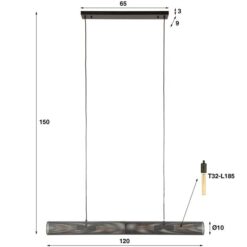 Celeste Hanglamp 4-lichts cylinder Metaal