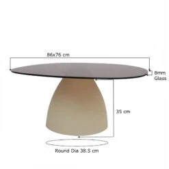 Mylon organische Salontafel Glas 86cm