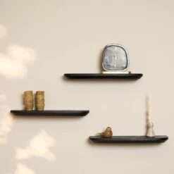 Wandplank Gavin Zwart 60 cm Set van 3 (1)