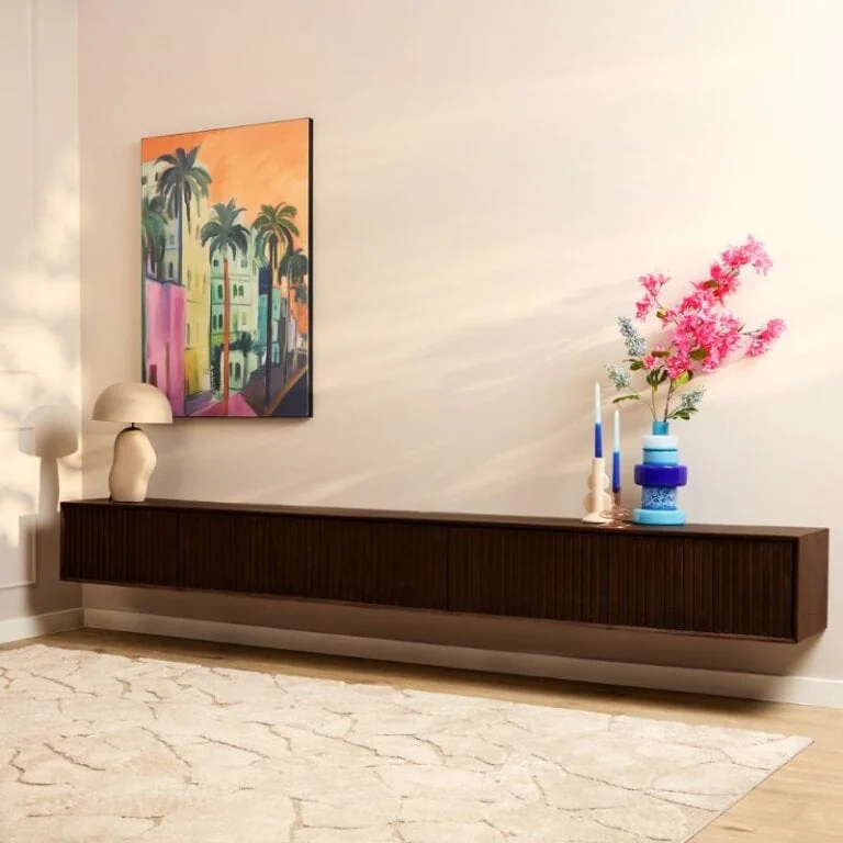 Zwevend Tv meubel Martin Walnoot 280cm