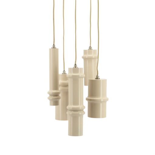 Cylin 5-lichts Hanglamp Taupe