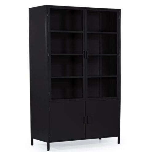 DPX Odin Vitrinekast zwart 90x220cm