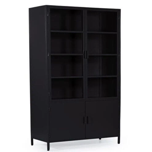 DPX Odin Vitrinekast zwart 90x220cm