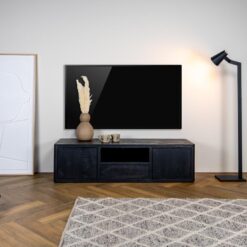 Tenna Zwevend Tv meubel zwart mangohout 150cm