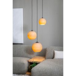 Draco 3-lichts Hanglamp taupe/grijs glas